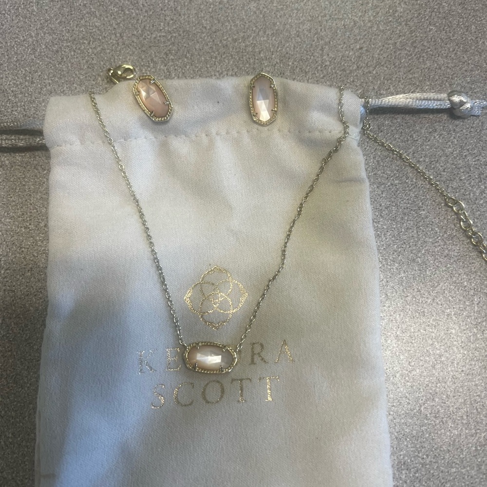 Kendra Scott Gold and Pink Jewelry Set